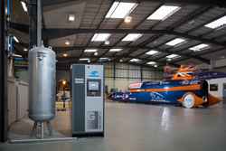 Supersonic car is boosted by Atlas Copco equipment