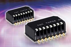 Side-actuated DIP switch is ultra-compact
